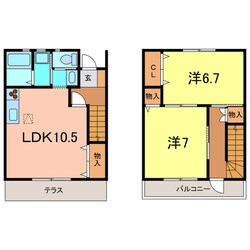 メゾネット椿　中棟の物件間取画像